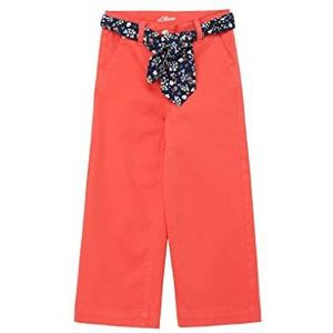 s.Oliver Junior Girl's broek met riem, brede pijpen, oranje, 104, oranje, 104 cm (slank), Oranje, 104 Slim