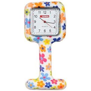 Gima - Siliconen verpleegster horloge, vierkante wijzerplaat, bloemen patroon 20462