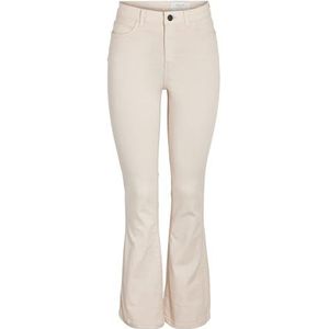 NOISY MAY Nmsallie Hw Flare Jeans Oatmeal Noos, havermout, 26W x 30L