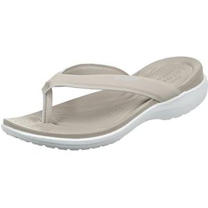Crocs Unisex Capri V sportieve teenslippers | Sandalen voor dames open rug slippers, Cobblestone, 41/42 EU