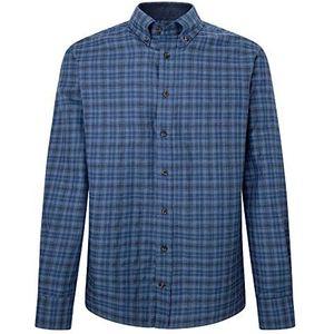 Hackett London Heren Double FACE Check Shirt, Blauw (Navy/Blauw), XS, Blauw (zwart/blauw), XS