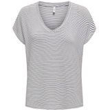 T-shirt - Gestreept - Jersey - V-hals - Kwartmouw - Losse Pasvorm