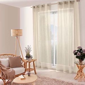 ED Enjoy Home - Gordijnen – polyester – 140 x 240 cm – beige – collectie Jelly – klaar om op te hangen – wasbaar op 30 °C – voor alle ruimtes – beddengoed – gordijnen