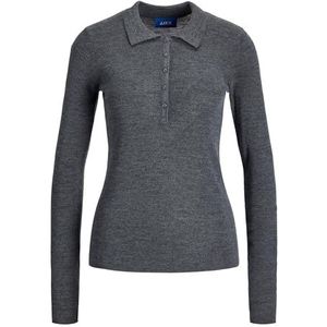 Jxwren Wool Blend Polo Neck Knit, Medium grijs (grey melange), L
