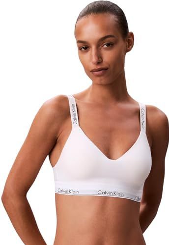 Calvin Klein - LGHTLY LINED BRALETTE - Bralette - Wit - Met Logo-Opschrift