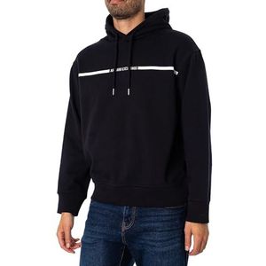 Armani Exchange Men's Line Logo Pullover Hoodie Sweatshirt, Blauw, M, deep navy, M