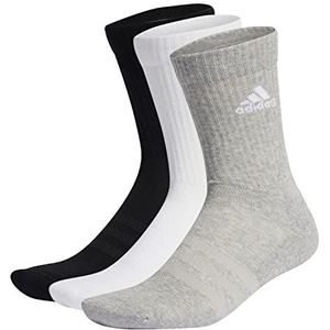 adidas Cushioned Sportswear 3 Pairs Standaard Sokken, Medium Grey Heather/White/Black, XS