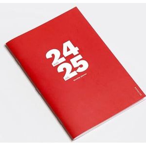 2024/2025 Big Monthly Planner - maandplanner - 12 maanden, augustus 2024/juli 2025-4 pagina's voor notities, zachte omslag, rood, octagon design