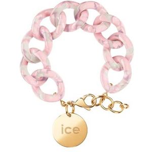 ICE Jewellery - Chain Bracelet - Pearl nude - XL mesh armband voor vrouwen met gouden medaille (020996)