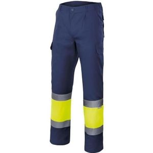 Velilla 156 - Broek met hoge zichtbaarheid (maat XXL) kleur donkerblauw en fluor geel