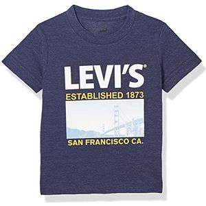 Levi's Kids Jongens Lvb Short SLV Graphic Te T-shirt, peacoat heather, 24 Maaden