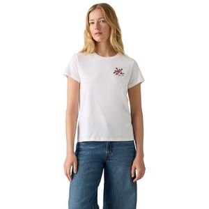 Vicky - T-Shirt - Floral White - 100% Katoen - Ronde Hals - Korte Mouwen