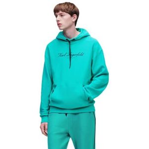 KARL LAGERFELD Heren Hoodie Met Hotel Karl-Logo, Zeegroen, M