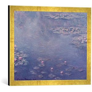 Ingelijste afbeelding van Claude Monet Nympheas, 1906 inch, kunstdruk in hoogwaardige handgemaakte fotolijst, 60 x 40 cm, Gold Raya