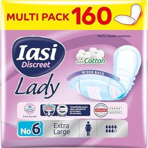 IASI Discreet Lady Maandverband voor zwakte van de blaas, licht en matig, maat XL, 160 stuks