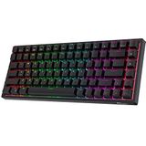 RK ROYAL KLUDGE RK84 Draadloos Bluetooth / 2.4Ghz 80% RGB mechanisch gamingtoetsenbord, DRIE modi Aansluitbaar toetsenbord met hot-swap zachte en lineaire rode schakelaar, zwart