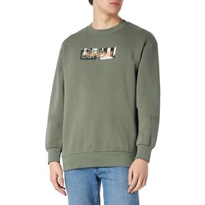 JACK & JONES JCOAOP Logo Sweat Crew Neck GC, agave green, S