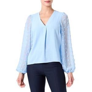 Vila Dames Visilua L/S V-hals top/E blouse met lange mouwen, Kentucky Blue., 40