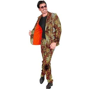 Widmann - Kostuum party fashion pak, luipaardpatroon, jas en broek, dierenprint, dierenkostuum