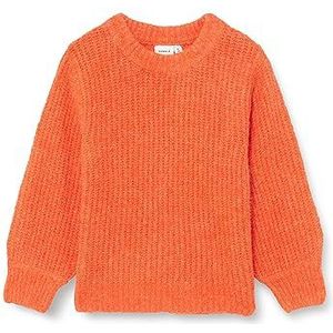 NAME IT Nkflonja Ls Knit Pullover voor meisjes, Scarlet Ibis, 116 cm