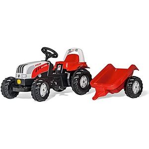 Rolly Toys 012510 - rollyKid Steyr 6165 CVT tractor (met aanhanger, voor kinderen vanaf 2,5 jaar, fluisterloopbanden, rolbeugel)