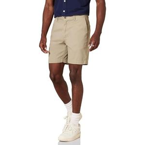 Amazon Essentials Slim-fit 7"" korte casual, kaki, W32