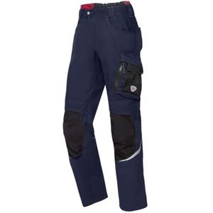 BP 1998-570-1432 werkbroek met kniebeschermers - slank silhouet - elastische rugband - 65% polyester, 35% katoen - korte pasvorm - maat: 52 l - kleur: nachtblauw/zwart