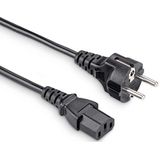 Hama Netsnoer voor koude apparaten 1,5 m (PC stroomkabel voor monitor, printer, PS3 / PS4 PRO, 3-pins) aansluitkabel voor koud apparaat zwart