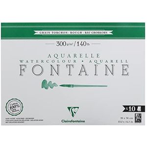 Bloc Fontaine Grain Torchon 26 x 36 cm 10 Feuilles Collé 1 côté 300 g