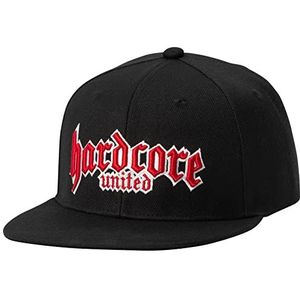 Hardcore United Unisex 3D Logo Cap Baseballcap, Black/Red/White, One Size