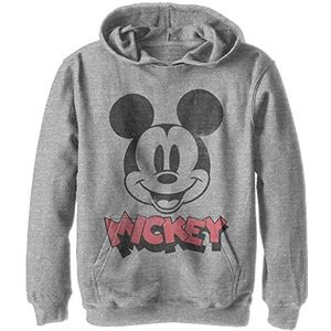 Disney Characters Heads Up Boy's Hooded Pullover Fleece, Athletic Heather, Small, Athletic Heather, S