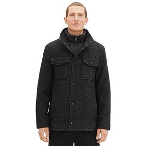 TOM TAILOR Heren 1037345 Jas, 32521-Snow Wool Structure, M, 32521 - Snow Wool Structure, M