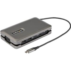 StarTech.com USB C Multiport Adapter, USB C naar 4K 60Hz HDMI 2.0, 2-Port 10Gbps USB Hub, 100W Power Delivery Pass-through, GbE, SD/MicroSD, USB-C Mini Dock - 25.4cm Kabel (DKT31CSDHPD3)