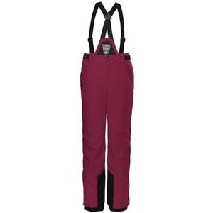 killtec Skibroek voor meisjes, functionele broek met afritsbaar slabbetje, sneeuwvanger en randbescherming KSW 77 GRLS SKI PNTS, donker framboos, 164, 37258-000