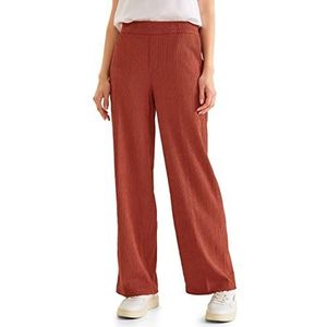 Street One Dames joggingbroek seersucker, Foxy Red, 34W / 32L