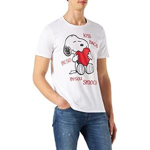 cotton division UXPEANUTS002 T-shirt, wit, maat M heren