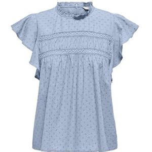 Only - Dobby Top - Cashmere Blue - Korte Mouwen