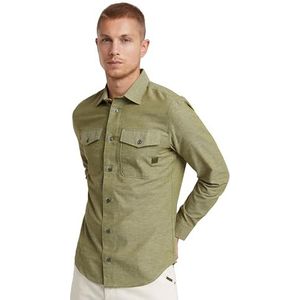 G-STAR RAW Heren Marine Slim Ls Shirt, meerkleurig (avocado/melk D24963-d123-d857), XXL