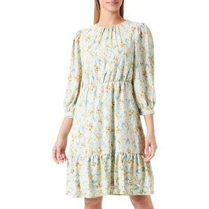 NAEMI Dames midi-jurk met bloemenprint 10523641-NA01, lichtgroen meerkleurig, M, lichtgroen, meerkleurig, M