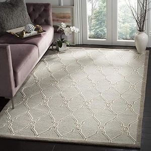 Safavieh gestructureerd tapijt, CAM352, handgetufte wol CAM352. 90 x 150 cm lichtgrijs/ivoor