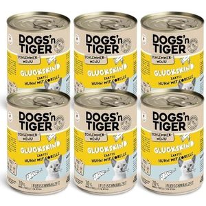 Dogs'n Tiger Schermenu Gelukskind, natvoer voor kittens, sappige kip en forel, zonder granen, toegevoegde suiker, kunstmatige conserveringsmiddelen, optimale verdraagbaarheid, 400 g (verpakking van 12