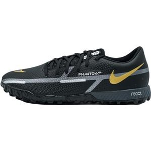 Nike Phantom GT2 PRO TF uniseks sneakers voor volwassenen, zwart/Mtlc Dark Grey-Metallic Gold, 45 EU