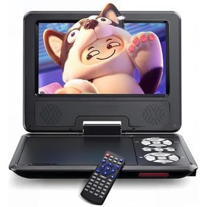 WOLFANG - Draagbare DVD-speler - 9,5 inch - Met 7,5 inch Draaibaar HD-display - 6 Uur Batterijduur