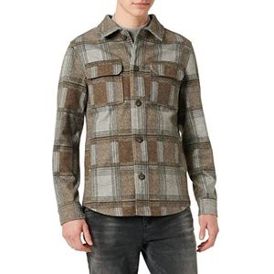 TOM TAILOR Uomini Overshirt jas 1032499, 30475 - Brown Check, L