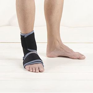 MQ Perfect Enkelbandage - Elastische voetbandage met compressie - Orthopedische neopreen bandage voor stabiliteit, ontlasting, bloedcirculatie - Dubbelzijdig, Ademend - 13 x 0,3 x 25 cm