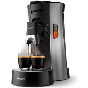 Philips Senseo Select Koffiepadapparaat - 3 Koffievariaties (Mild, Sterk of Krachtige Espresso) - Zet 1 of 2 Kopjes Tegelijk - 0.9 Liter Waterreservoir - Verstelbare tuit - Eco - RVS - CSA250/10