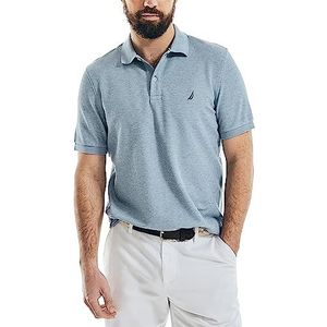 Nautica Klassiek poloshirt met korte mouwen voor heren, effen performance materiaal, M