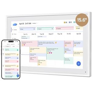 Dragon Touch - Digitale Kalender - 15,6 inch - Wit - 32 GB Geheugen - Touchscreen
