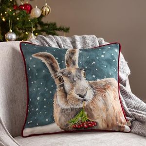 Evans Lichfield Kerst haas Piped Feather Rich gevuld kussen