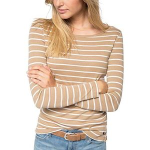 ESPRIT Dames gestreept shirt met lange mouwen, meerkleurig (Camel 230), M